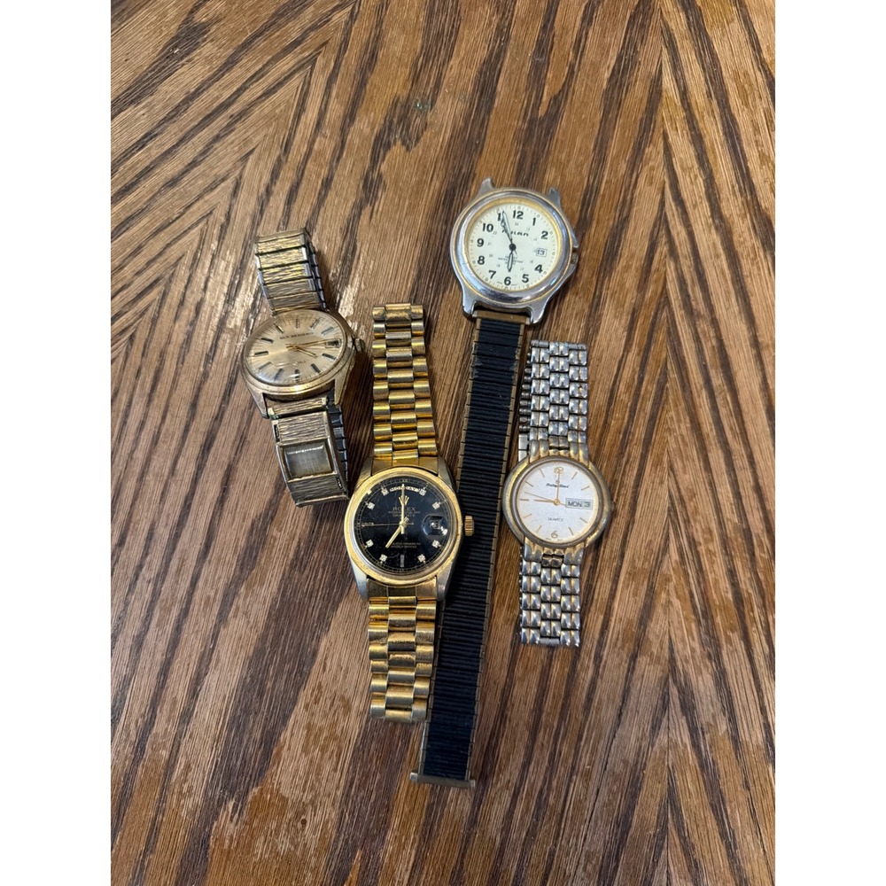 Vintage Men's Watch Lot Nick Nicholson Mathey-Tissot Milan 4 Piece Collection